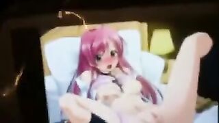 Hentai liked to masturbate with her favorite hentai