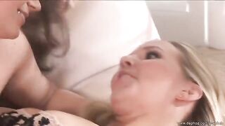 Lesbians in stockings and pantyhose fuck with each other hard
