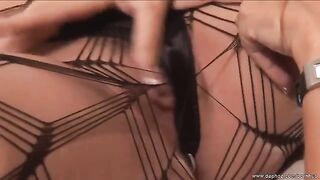 Lesbians in stockings and pantyhose fuck with each other hard