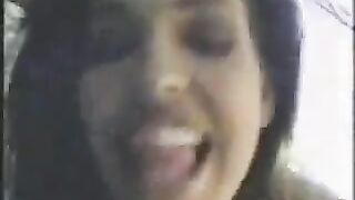 A young girl is fucking with her friend on the island in POV