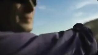 The fat woman spreads her legs and a man puts his dick in there