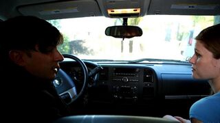 The girl showed her blowjob skills to a guy in his car