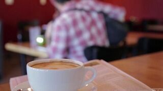 The guy picked up an Asian beauty from the cafe and fucked her hard