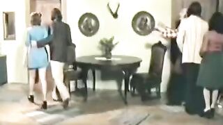 A hot foursome sex with a charming brunette and her friends