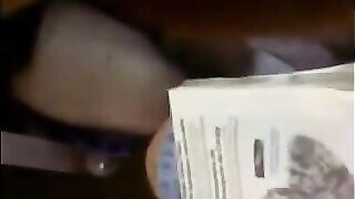 A guy climbed to a girl's pussy using his hand and fingers
