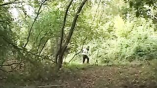 A girl was captured by a maniac in the forest and got fucked