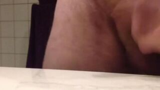 The guy made a mess on the table with hot sperm