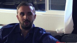 Keirah Lee and Adriana Chechik enjoy a man on the couch