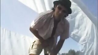 A girl is having sex with a guy in nature - it's quite an interesting journey