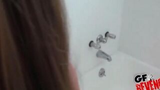 Girl sucks cock and makes a blowjob at home, showcasing her skills in a steamy POV scene