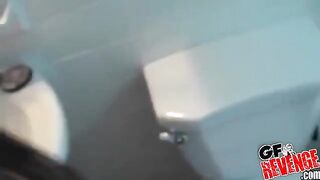 Girl sucks cock and makes a blowjob at home, showcasing her skills in a steamy POV scene