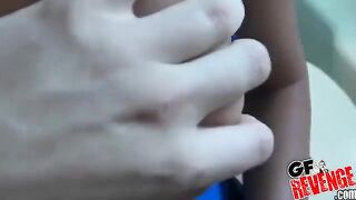 Girl sucks cock and makes a blowjob at home, showcasing her skills in a steamy POV scene