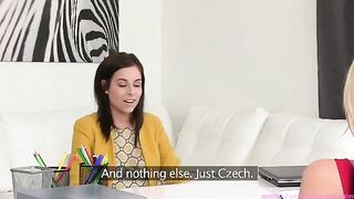 Lesbian casting with sexy agent Tracy Lindsay and her friend