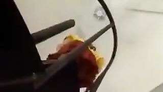 A man fucked a girl with a hairy pussy in pantyhose