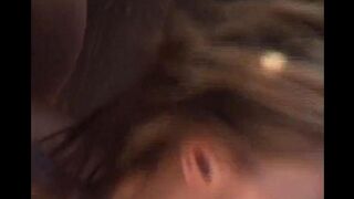 The guy finished on the girl's face after a rough sex