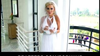 The bride had to paint a witness, so she did it immediately after