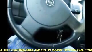 Blonde pays for the taxi with a blowjob in the car