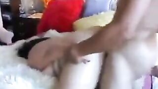 Man fucked fat ass Asian in bedroom