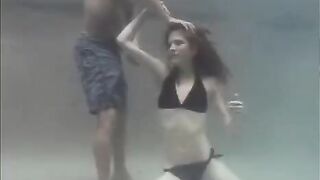 The red-haired beauty has sex in the swimming pool underwater
