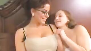 A mother introduces her daughter to a new way of sex