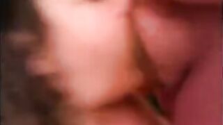 The man stuck his friend's dick in her mouth and made her give a blowjob