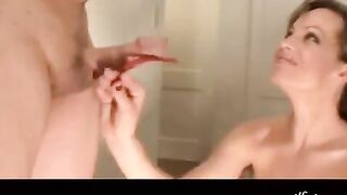 The most powerful blowjob from a girl with beautiful big tits