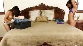Asian beauties passionately lick each other’s pussies in the bedroom