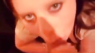 The young girls are very fond of swallowing man's sperm during a blowjob