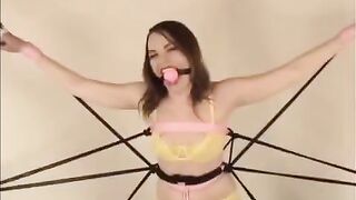 The girl Diana was tied up and fucked hard in her pussy