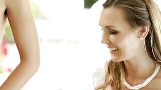 The girls just chatted, but then became excited and began to engage in passionate sex