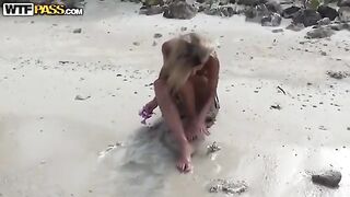 A couple enjoyed private sex on the beach, away from prying eyes