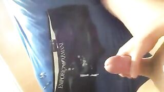 The guy released cum, but not out of his dick, but from his ass