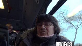 A girl was fucked directly in the ass on the bus