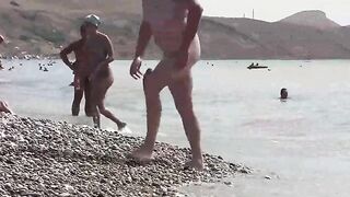 Nudist recreation on the coast of Crimea, where everyone is bare!