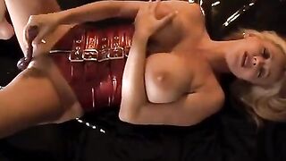 Rachel Aziani plays with a toy and reaches orgasm during a hot solo session