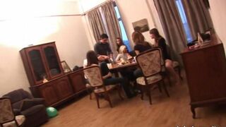 Students arranged a gangbang at the party, getting wild