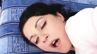 Buttfuck with cum on the face for an 18 y.o. brunette
