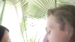A pussy without panties was shot under a skirt with a hidden camera