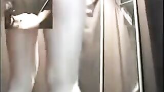 Hidden camera in underwear store locker room catches a sneaky intimate moment