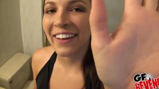 Beautiful girl has a quickie in the bathroom, showcasing homemade passion