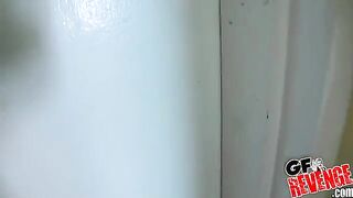 Beautiful girl has a quickie in the bathroom, showcasing homemade passion