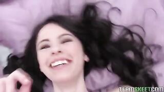 Brunette amateur girl fucks her boyfriend at home without any interruptions