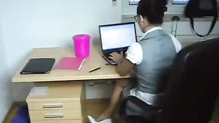 The boss was aroused with his young secretary and fucked her