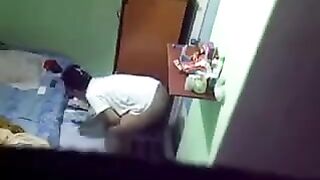 Spy camera installed in the room of a girl in the hostel to peep at her