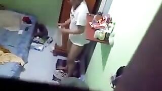 Spy camera installed in the room of a girl in the hostel to peep at her