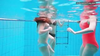 A girl was photographed naked in the pool using a hidden camera