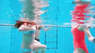 A girl was photographed naked in the pool using a hidden camera