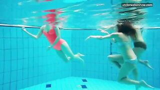 A girl was photographed naked in the pool using a hidden camera