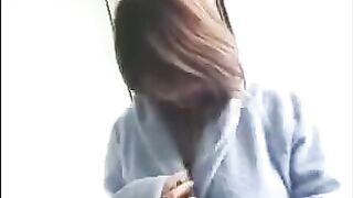 The sexy Korean virgin with huge natural tits gets fucked hard
