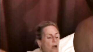 A mature woman is fucking with a black guy who has a big cock